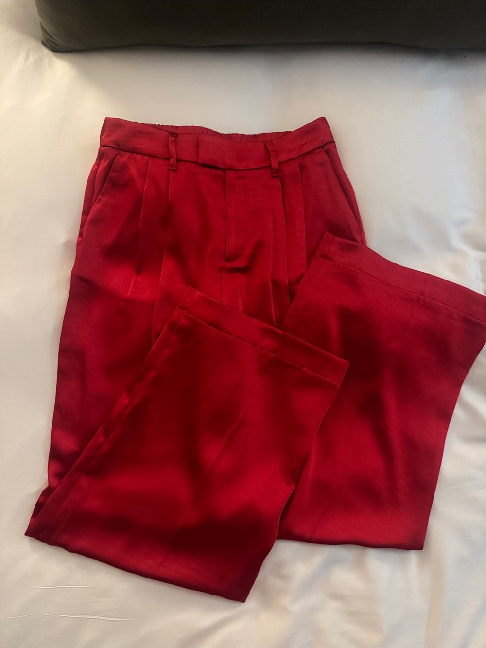 Women’s Red Silk Dress Pants
